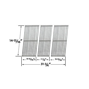 Replacement Stainless Steel Cooking Grid For Kenmore 463366506, Thermos 461410708, 461410907, 461411107, 492, PS492 and Charbroil 46344532, 4634522 Gas Grill Models, Set of 3