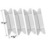 4 Pack Stainless Steel Replacement Heat Plate for Members Mark 720-0691A, 720-0778A, 720-0778C, 730-0691A, Kenmore 720-0773, Sams 720-0691A, 730-0691A and NexGrill 720-0691A, 720-0744, 85-3225-6 Gas Grill Models
