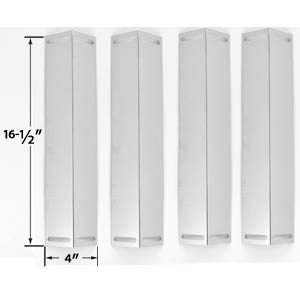 Replacement 4 Pack Stainless Steel Heat Shield for Uniflame GBC1076WE-C, GBC976W, Charbroil, Brinkmann & Master Chef Gas Models