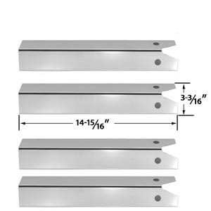 Replacement 4 Pack Stainless Steel Heat Plate for CFM TG475-2, Uniflame and Lynx L27-2-2010, L27F-2-2010, L27FR-2-2010, L27PSFR-2-2010 Grill Models